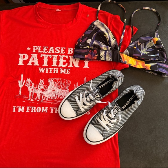 Converse Accessories - AWESOME BUNDLE• Lot• BNWT Graphic T•Converse•Hurley Swim Top•